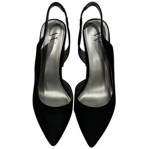 WORTHINGTON Black Suede Slingback Block Heels Sz 9.5 NWOT